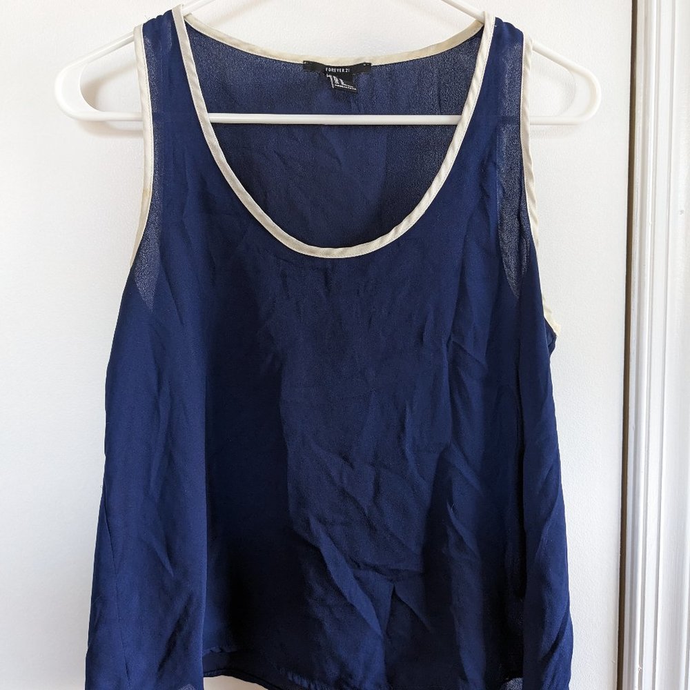 Blue Chiffon Top